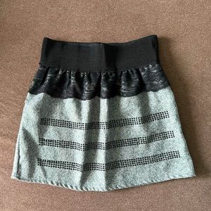 Mini Stud & Lace-detail Skirt, Size XS